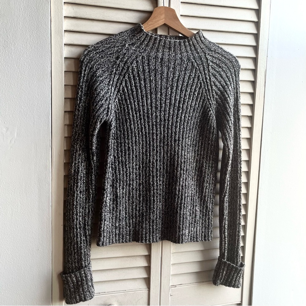 Vintage 90s SO brand grey marled ribbed turtleneck